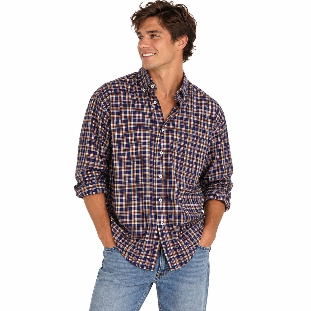 Southern Pines Button Down Shirt Mens L Multicolor Plaid 90s Preppy Career Work
